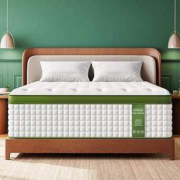 BedStory Firm Queen Mattress, 12 Inch Cooling Gel Hybrid Mattresses –Targeted Lumbar & Shoulder Support for Back Pain Relief,Motion-Isolating, Fiberglass-Free, CertiPUR-US Certified, 365-Night Trial