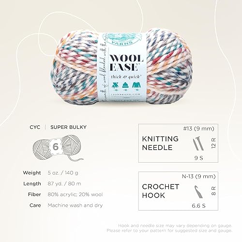 Vista 79 de Lion Brand Yarn Wool-Ease Thick & Quick Yarn - 318.2 ft, Graphite Grafito