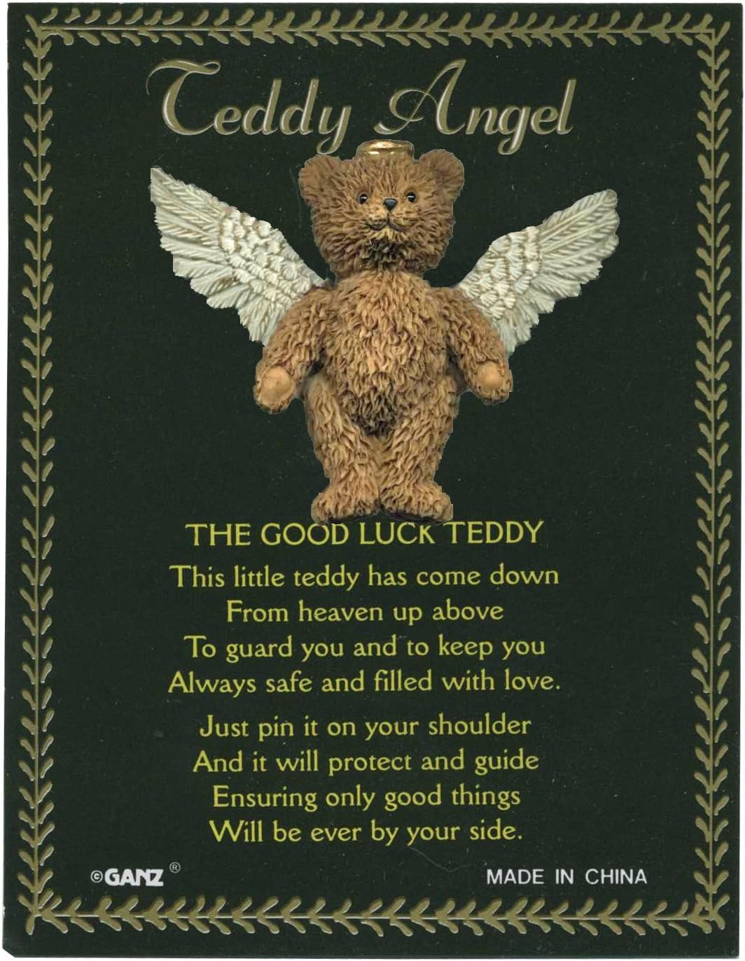 Teddy Angel Brooch - Good Luck Teddy Bear