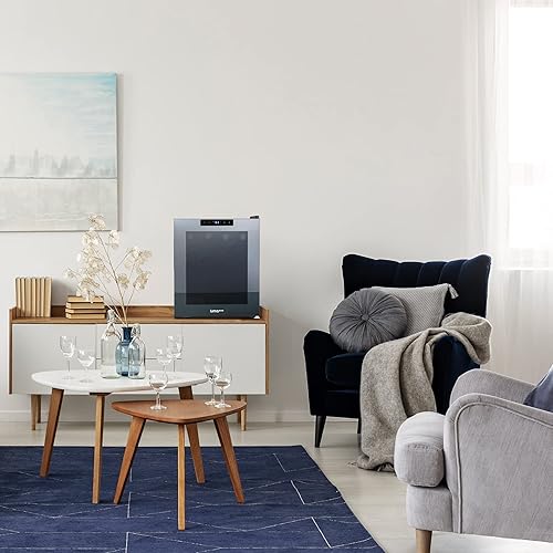 Miniatura 9 de Luma Comfort Shadow Series - Refrigerador de vino de 16 botellas, refrigerador de vino con espejo independiente con puerta de vidrio templado de