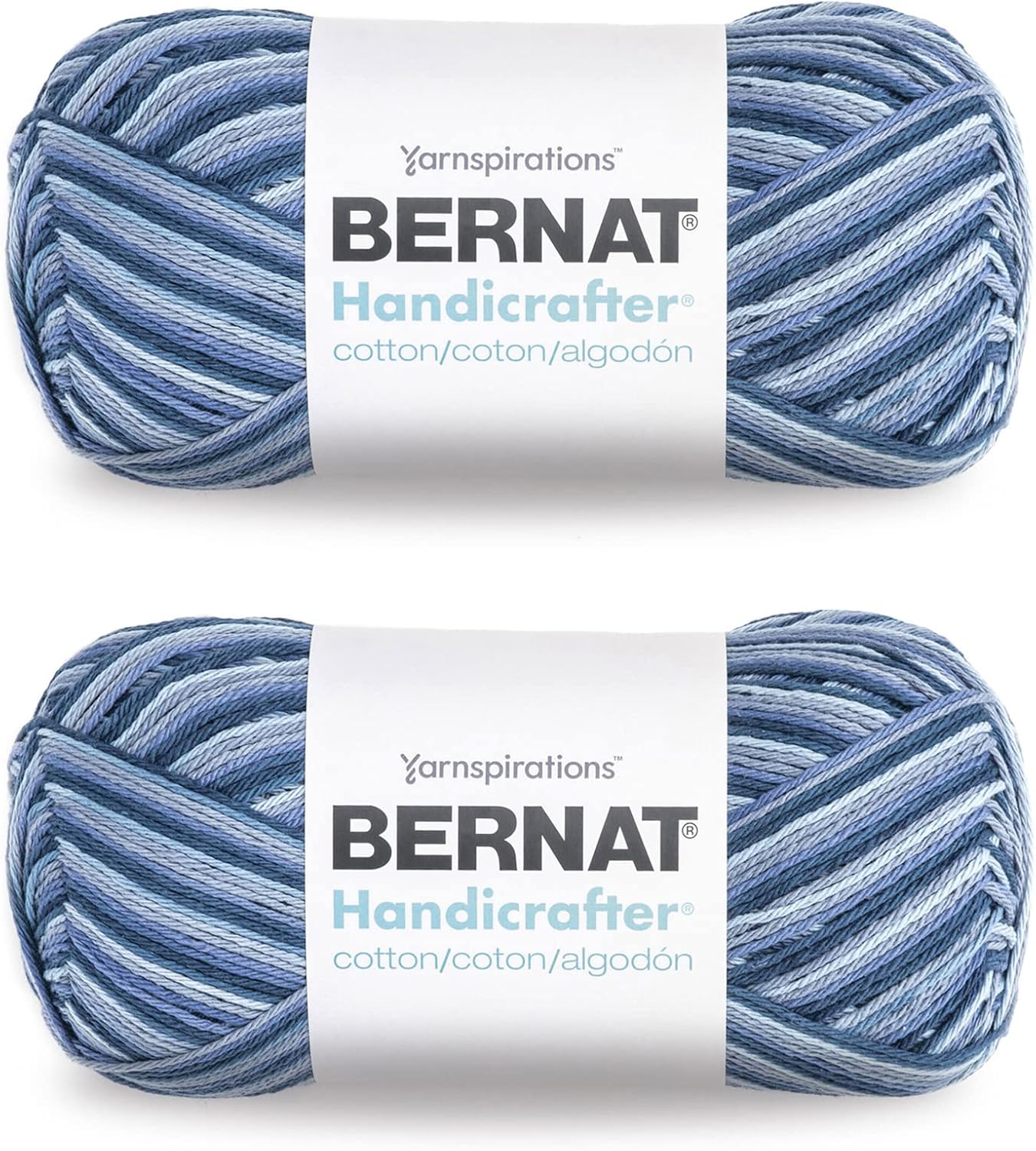 Bernat Handicrafter Cotton Big Ball Blue Camo Yarn 2 Pack