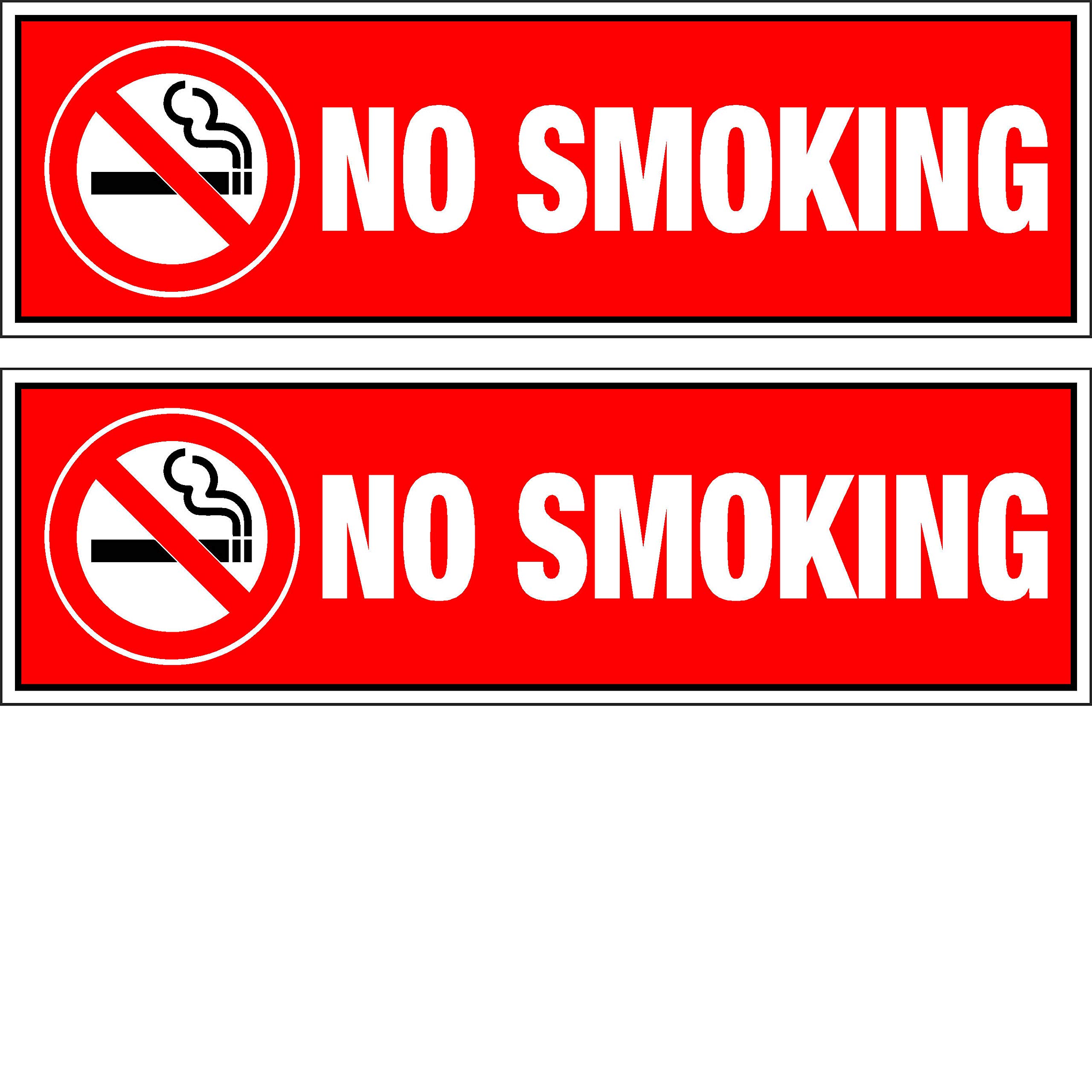 Craft Qila -GI No Smoking Plate (Pack of 2) Safety & Warning Sign Board (3x10 Inch)