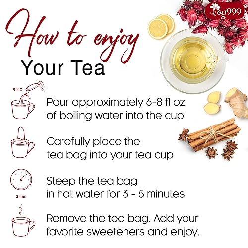 Miniatura 9 de Té de hierbas mejorado con equilibrio de presión, 40 bolsas de té, 3.5 onzas, té funcional con corazón, mezcla de 9 hierbas naturales, sin cafeína,