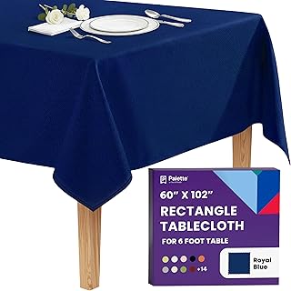 Gee Di Moda Rectangle Tablecloth - 60 x 102 Inch Royal Blue Table Cloth for 6 Foot Rectangle Tables - Heavy Duty Washable Fabric - for Holiday Party, Dinner, Weddings, Baby Shower & Events
