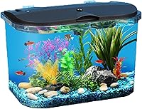 Koller Products 5 Gallon Aquarium Starter Kit with LED Lights & Power Filter for Tropical Fish
