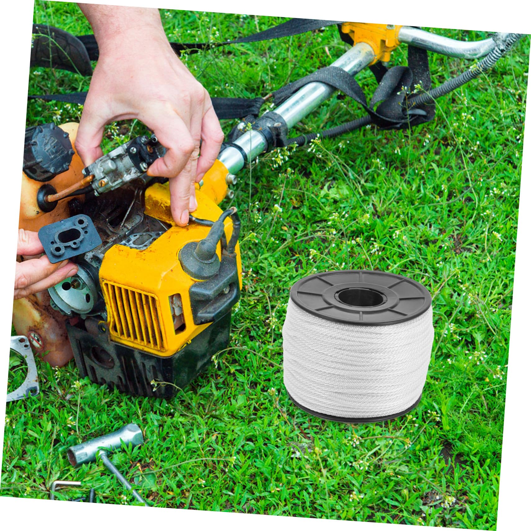 Cordon de Traction pour Moteur 100m, Nylon Pp, Démarrage Rapide | Bobine Noire 3mm, 1 Rouleau, Usage Jardinage et Activités Extérieures, Mécanisme de Départ Manuel