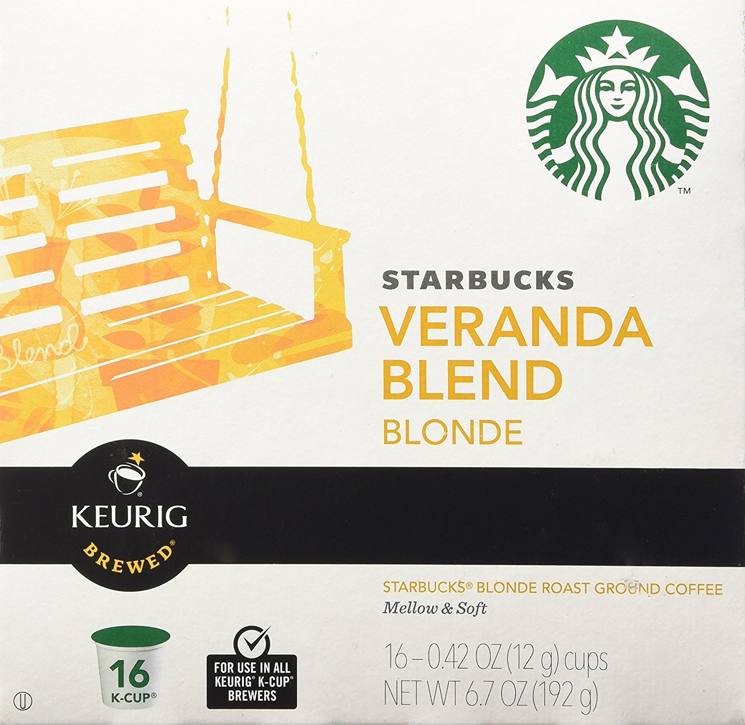 Starbucks Veranda Blend Blonde, K-Cup for Keurig Brewers, 16 Count