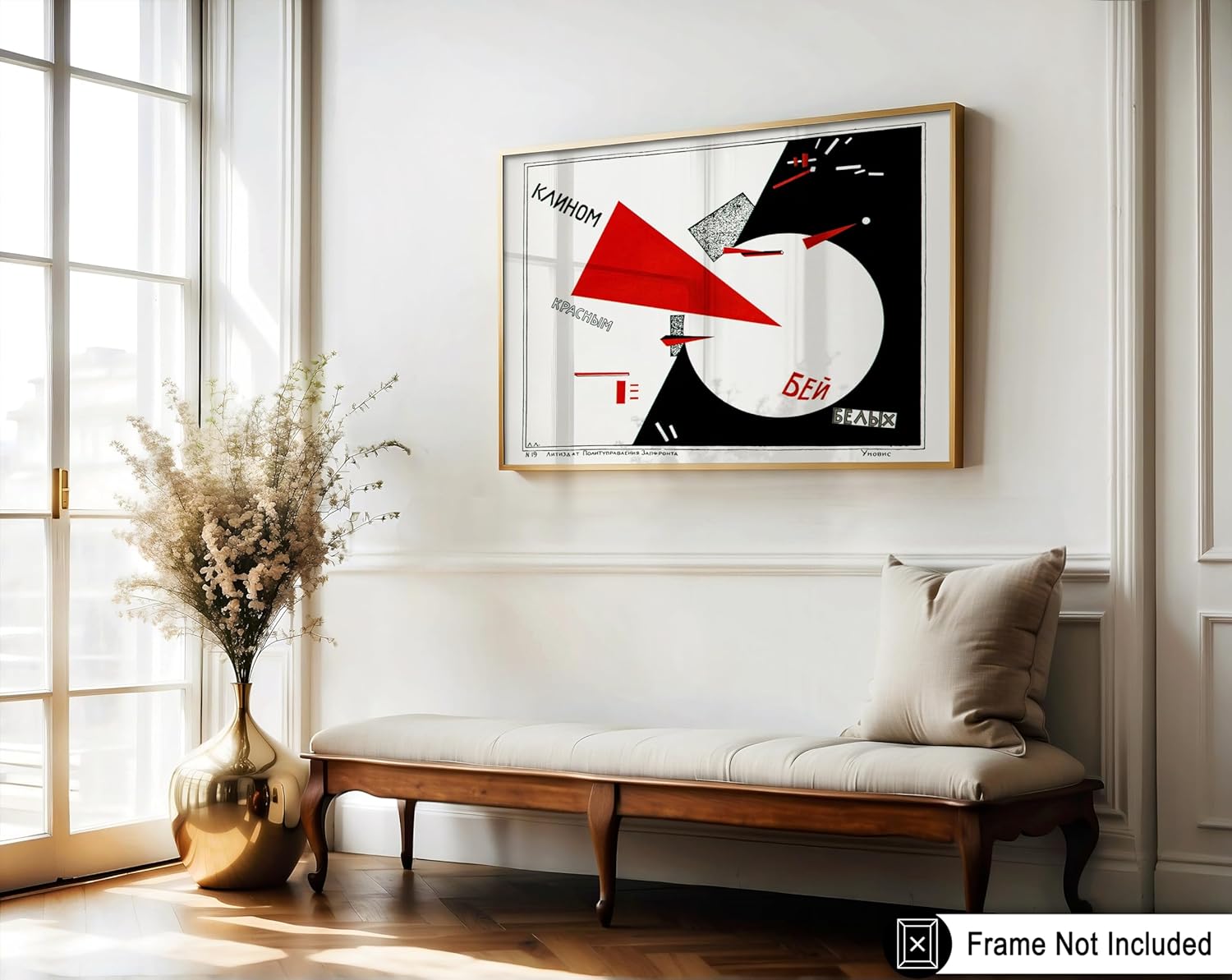 Poster Master Vintage Beat The Whites With The Red Wedge Poster - Retro Russian Propaganda Print - Russia Art - Gift for Men, Women - Wall Decor for Home, Office, Living Room - 16x20 UNFRAMED Wall Art
