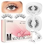 LASHVIEW Upgrade Magnetic Eyelashes with Applicator,Reusable Soft Natural Look, No Glue Needed Magnetic Eyelashes Lashes Kit,Easy to Wear and Remove A14