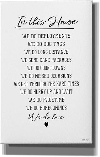 Miniatura 6 de Epic Graffiti Arte de pared en lienzo con texto en inglés "In This House Military Family" de Cindy Jacobs, 12 x 18 pulgadas
