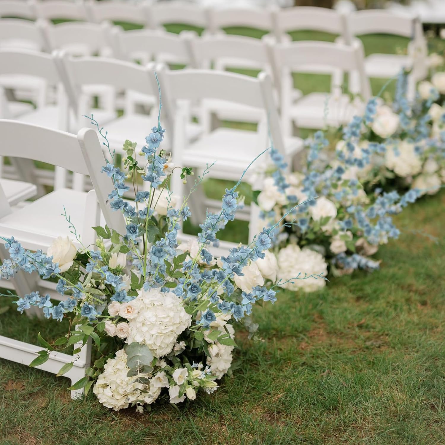 Dusty Blue Delphinium Artificial Flowers,6PCS Silk Larkspur Flowers Bulk 42.5 in Long Stem Faux Snapdragon Flowers for Tall Vase Table Centerpiece Wedding Home Decoration(Dusty Blue) - Image 4