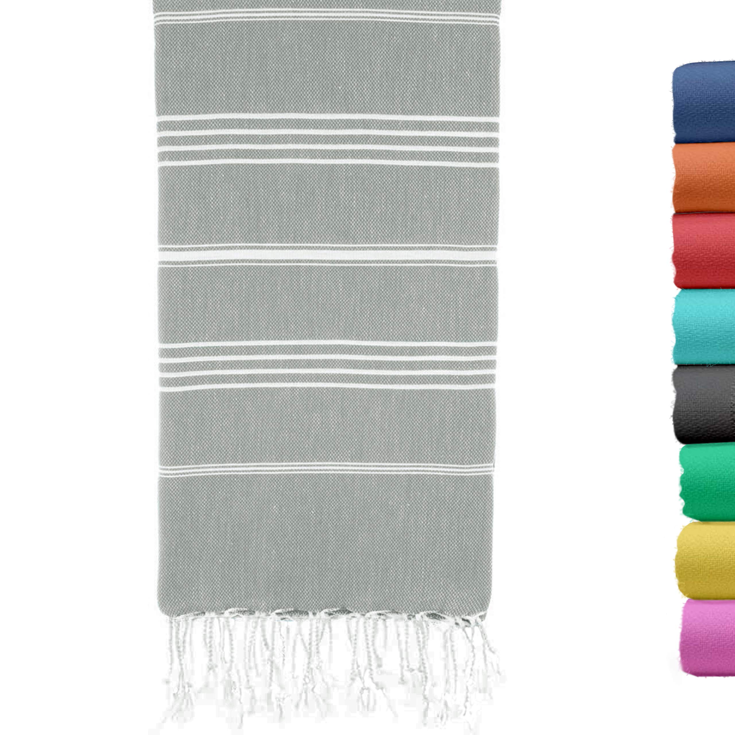 Viventive Turkish Peshtemal Towel (37x70) for Beach, Bath, Yoga, Picnic, Hammam, Travel etc. Very Soft, Absorbent, Quick Drying 100% Cotton, fouta pestemal Towel XL Throw Blanket.