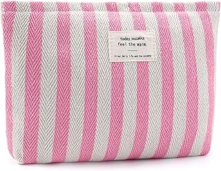 ZLFSRQ Bolsa de maquillaje a rayas grande de ...