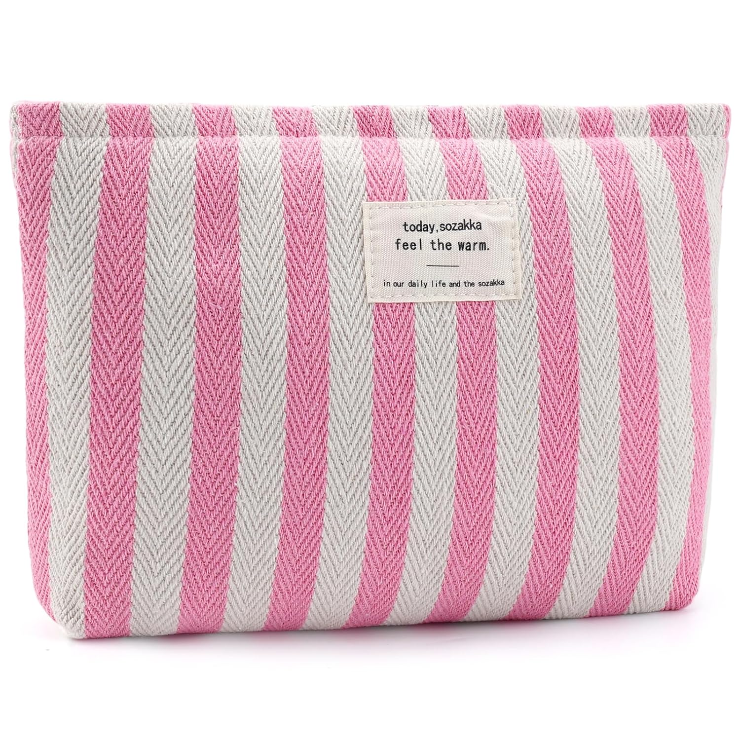 ZLFSRQ Makeup Bag Travel Cosmetic Bag for Purse Floral Zipper Makeup Pouch for Women Small Cute Flower Cosmetic Pouch Toiletry Bag Pencil Case Portable Organizer Canvas Aesthetic Gift (Tulip)