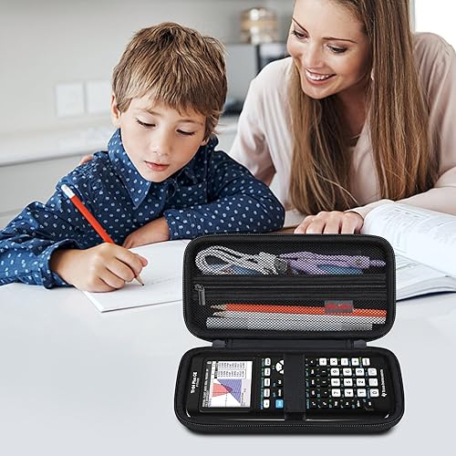 Vista 84 de Elonbo Funda de transporte para calculadora gráfica de color Texas Instruments TI-84 Plus CE/TI-84 Plus/TI-83 Plus/TI-83 Plus CE, bolsillo de malla