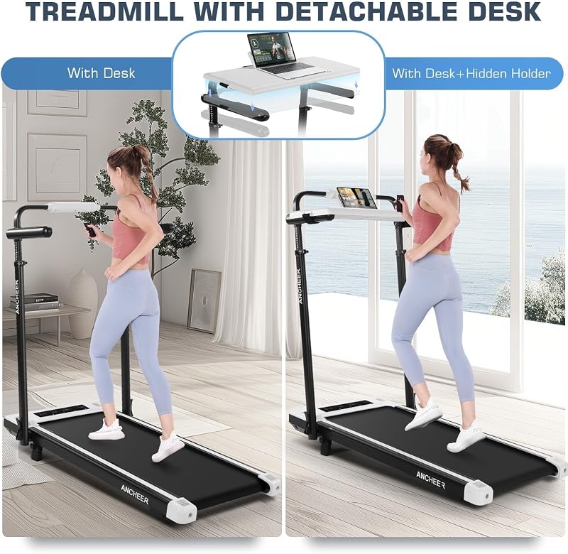 Pink Walking Pad with Incline: Under Desk Treadmill with Vibration Plate image 3