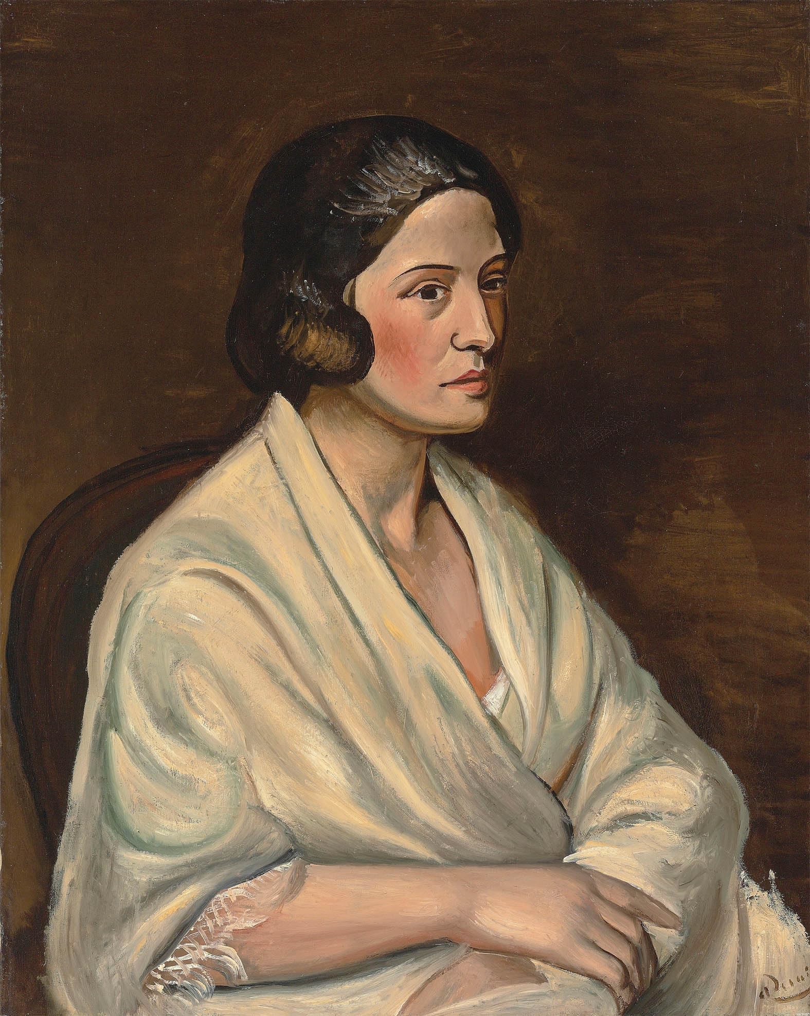 GYTRI CGFHJ André Derain Poster Vintage Wall Art《A Woman Wearing a Shawl》by André Derain Prints People Portrait Canvas Painting For Home Decor 40x50cm Unframed