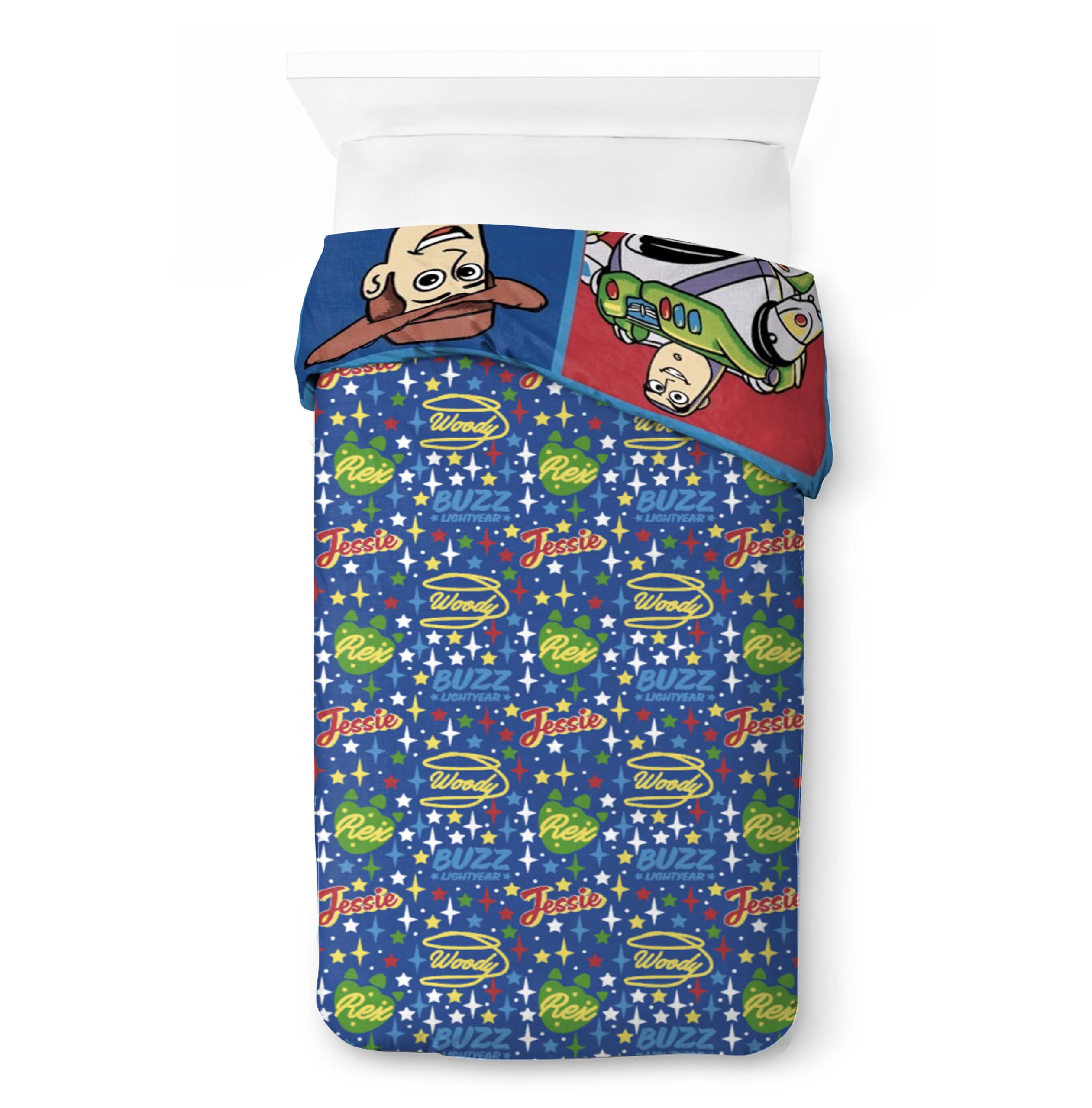 Jay Franco Kids Disney Toy Story – Set copripiumino Biancheria da letto super morbida in 100% cotone con federa, prodotto con licenza ufficiale, blu, 2 pezzi singolo