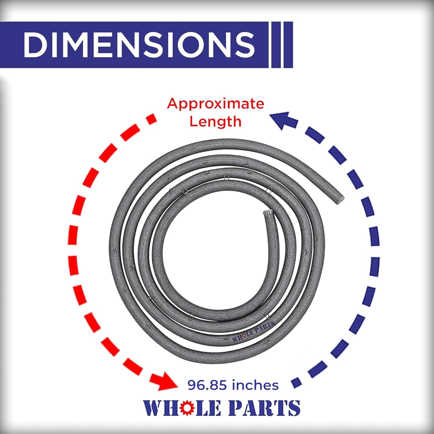 Upgraded Whole Parts Range Oven Door Seal Gasket (Including 21 Mounting Clips) Part# MFZ64539501 - Replacement & Compatible with Some LG Ranges or Ovens