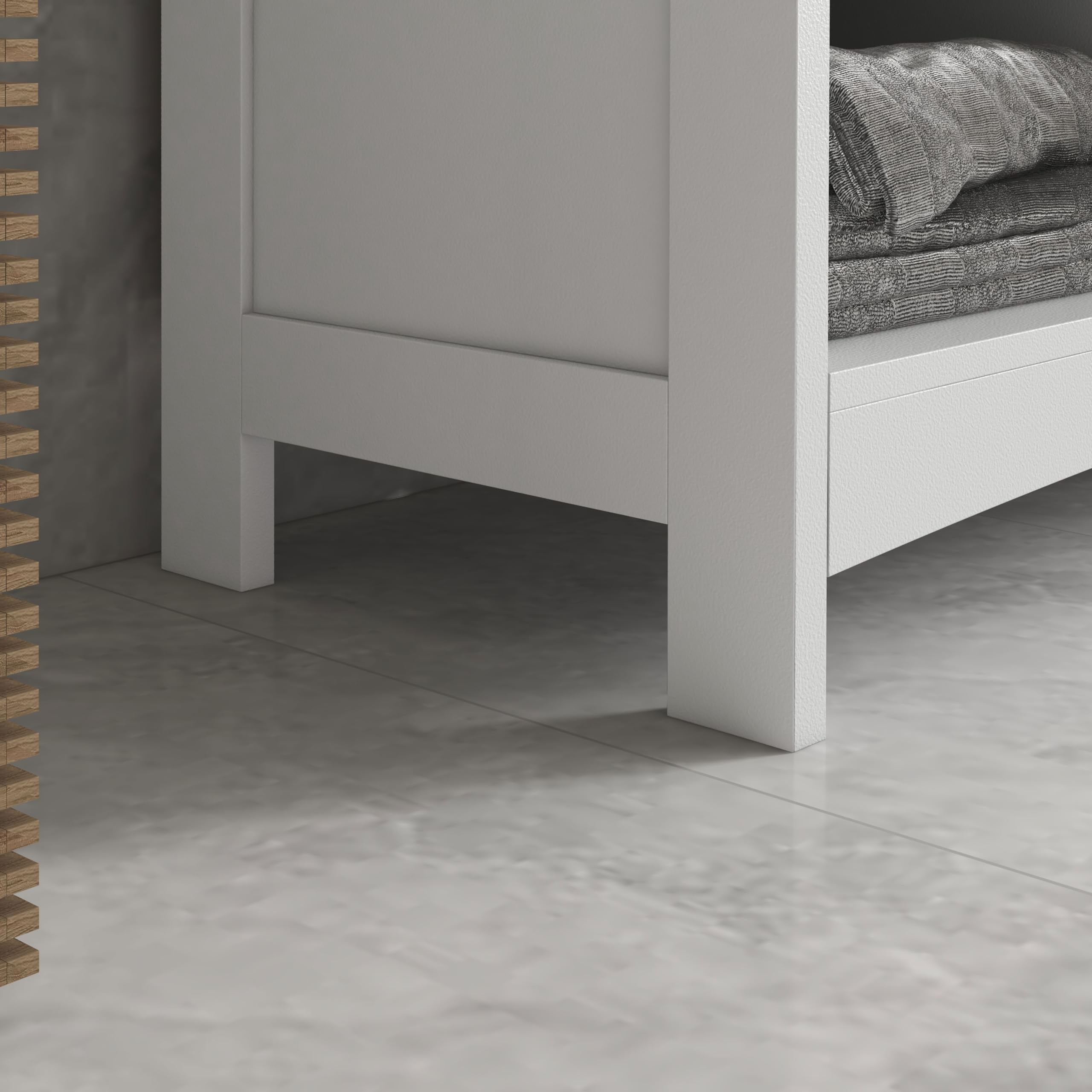 kleankin Mueble para Debajo del Lavabo Armario para Baño bajo Lavabo Moderno con Estantes Ajustables 2 Puertas y Antivuelco 90x30x60 cm Blanco