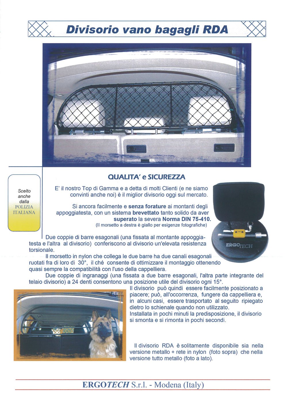 ERGOTECH Rejilla Separador protección RDA65-M, para Perros y Maletas. Segura, Confortable para tu Perro, Garantizada!