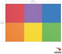 Vista 26 de Norsk Alfombrillas de ejercicio reversibles de doble cara de 1/2 pulgada de espuma para gimnasio en casa, azulejos de espuma EVA entrelazados