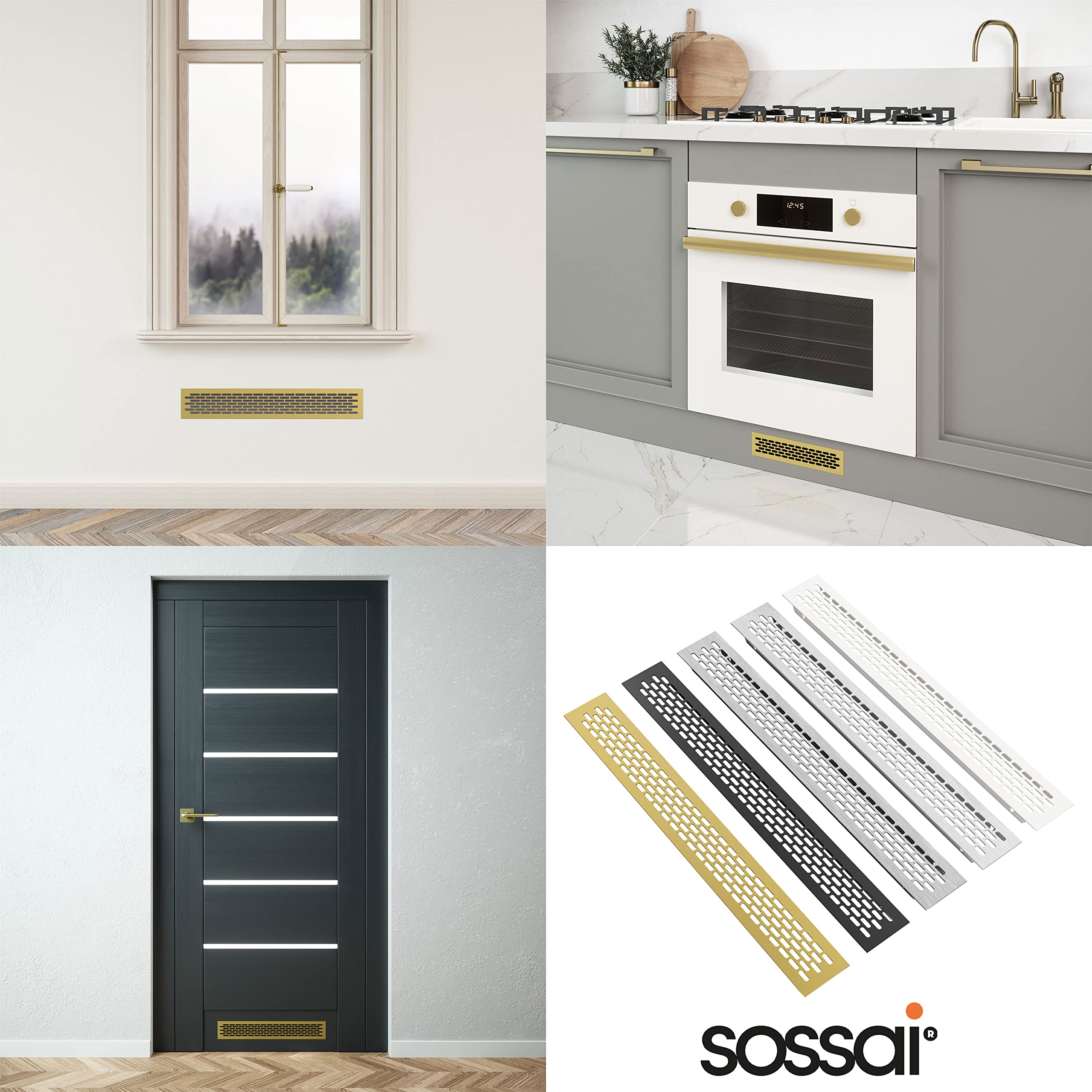 sossai® Aluminium Ventilation Grille - Alucratis (2 Piece), 48 x 6 cm - 2 pcs - Image 4
