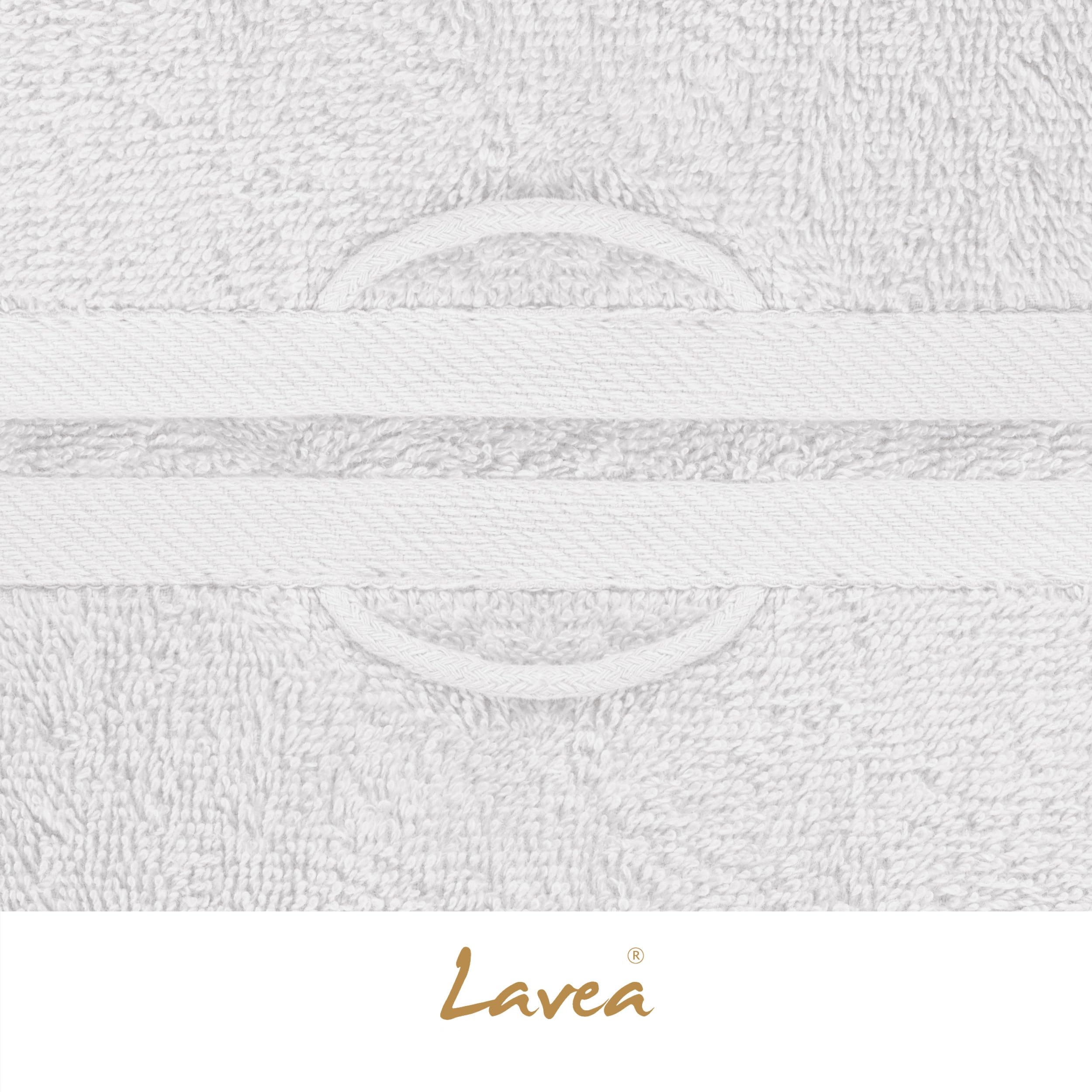Lavea® Juego de 20 Toallas de Lavabo 30x30 cm de Rizo 200% Algodón - Suaves y Absorbentes – Toallas para lavarse la Cara – Ideales para Casa, Hotel y SPA – Blanco