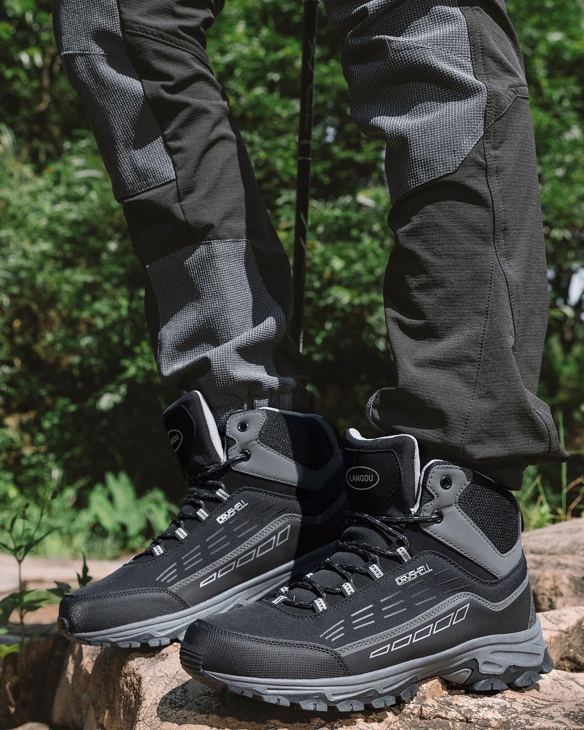 LANGDU Wanderschuhe Herren Damen Trekkingschuhe 37-46 | Atmungsaktiv,Wasserdicht,Rutschfest,Bequem,Stabil,Sportschuhe,Outdoor & Wandern