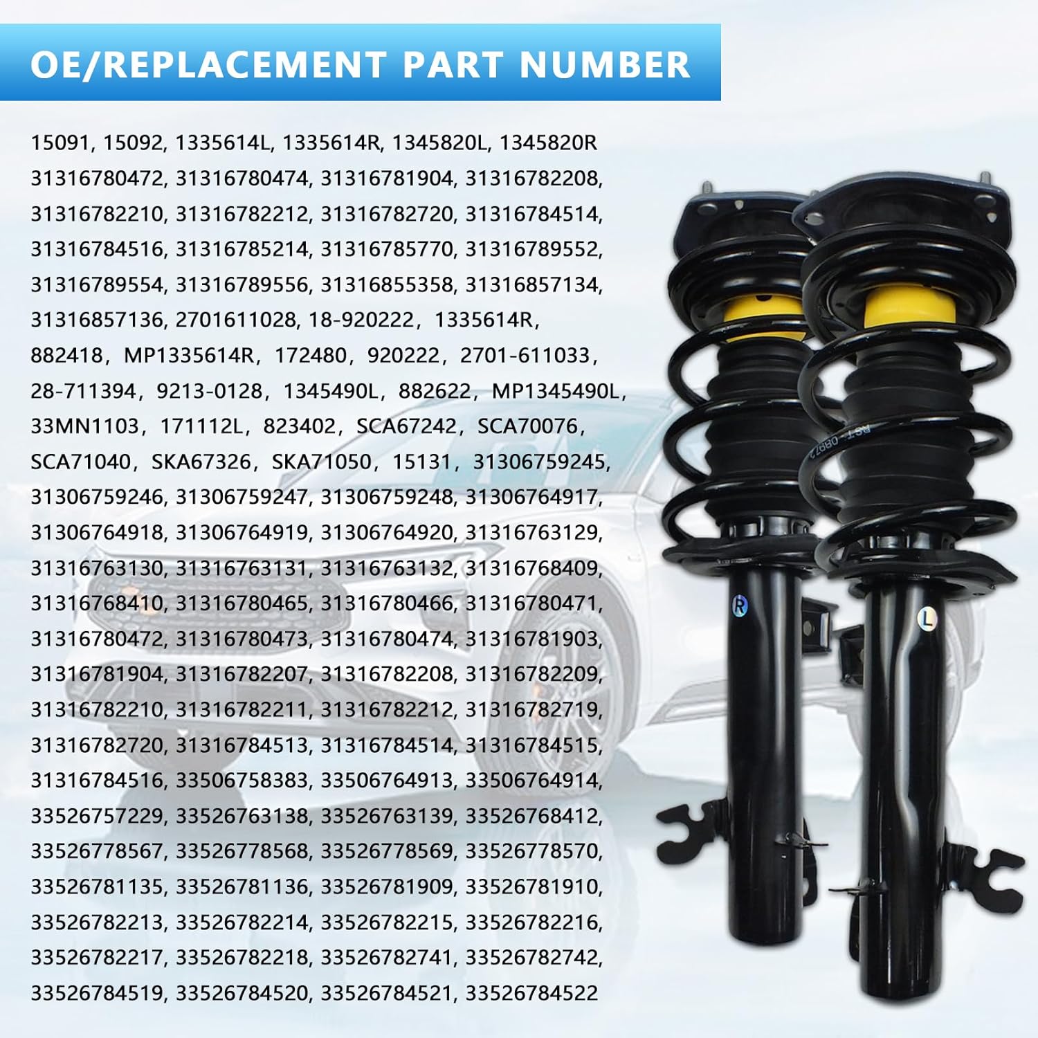 Front Shock Strut Assembly Left & Right Compatible with Mini Cooper 2007–2015 — Replace OE# 31316780471/31316780472