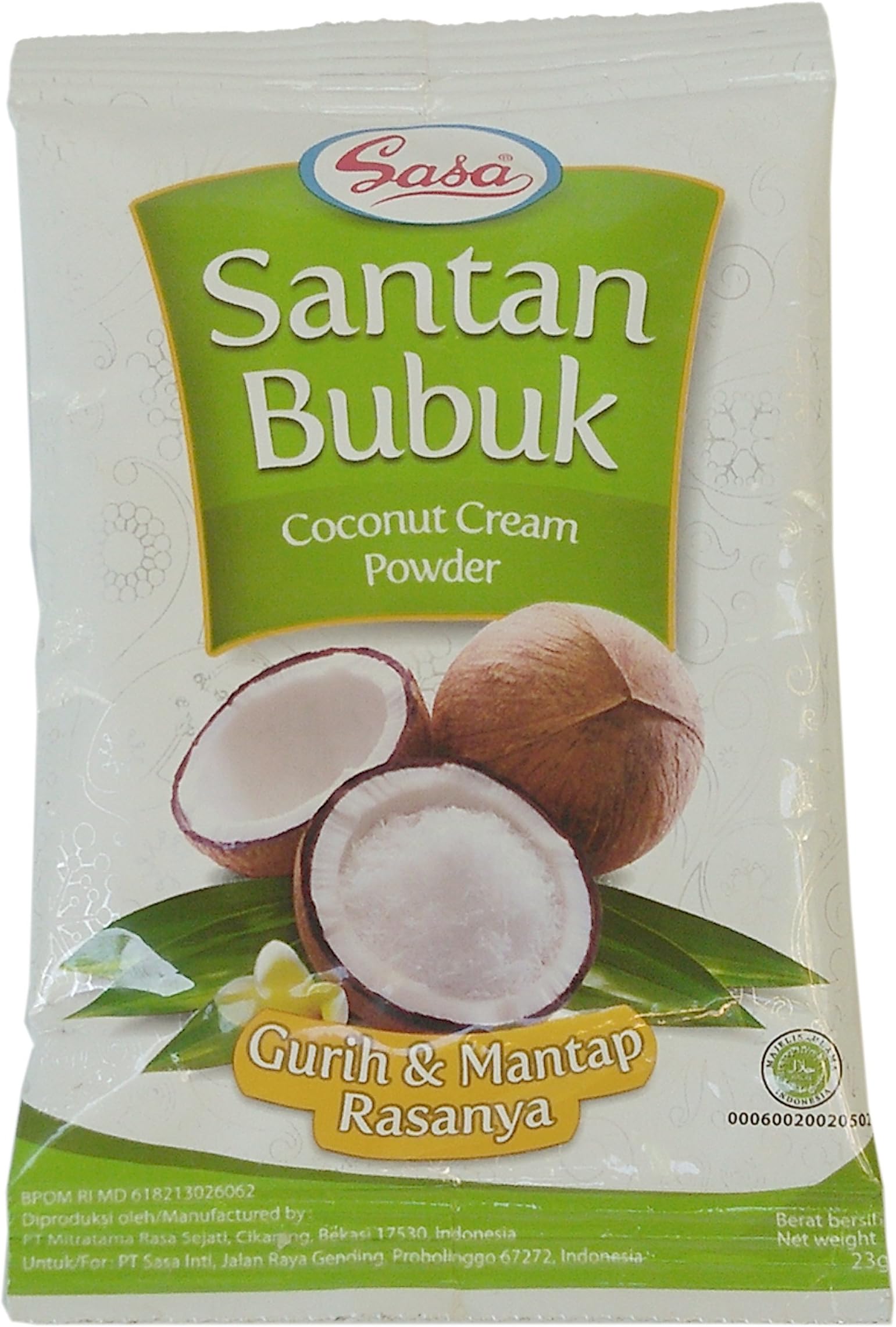 Sasa Santan Kelapa Bubuk - Coconut Cream Powder, 23 Gram/0.7 Oz (Pack of 10)
