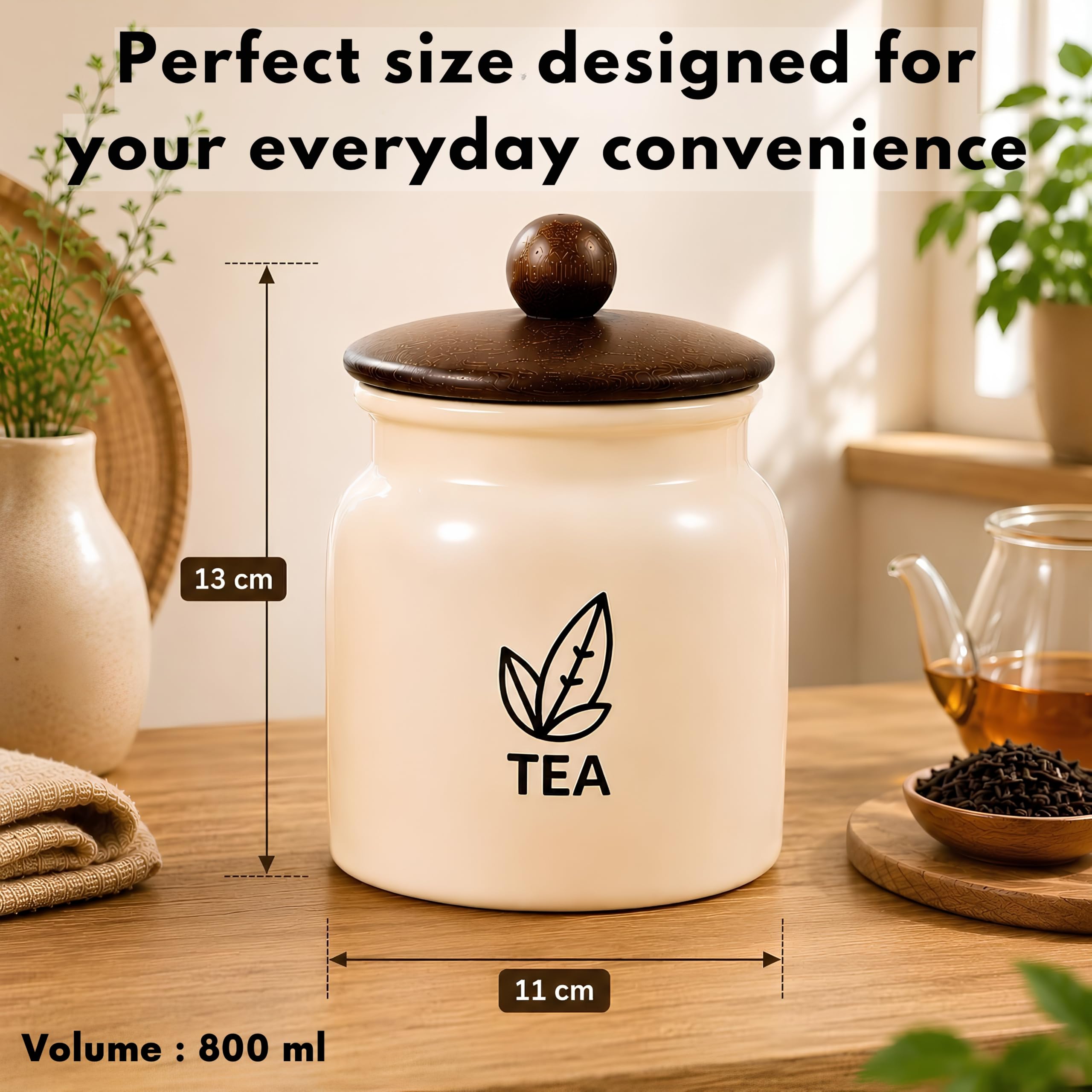 Classyo Premium Tea Sugar Coffee Containers - Set of 3 -4
