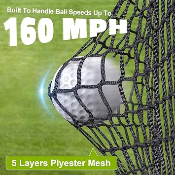aikeec Golf Practice Hitting Net : Heavy Duty Metal Frame with 5-Layer Polyester Mesh & Target Cloth - Golf Net Indoor Outdoor Backyard Driving Range for Golfers