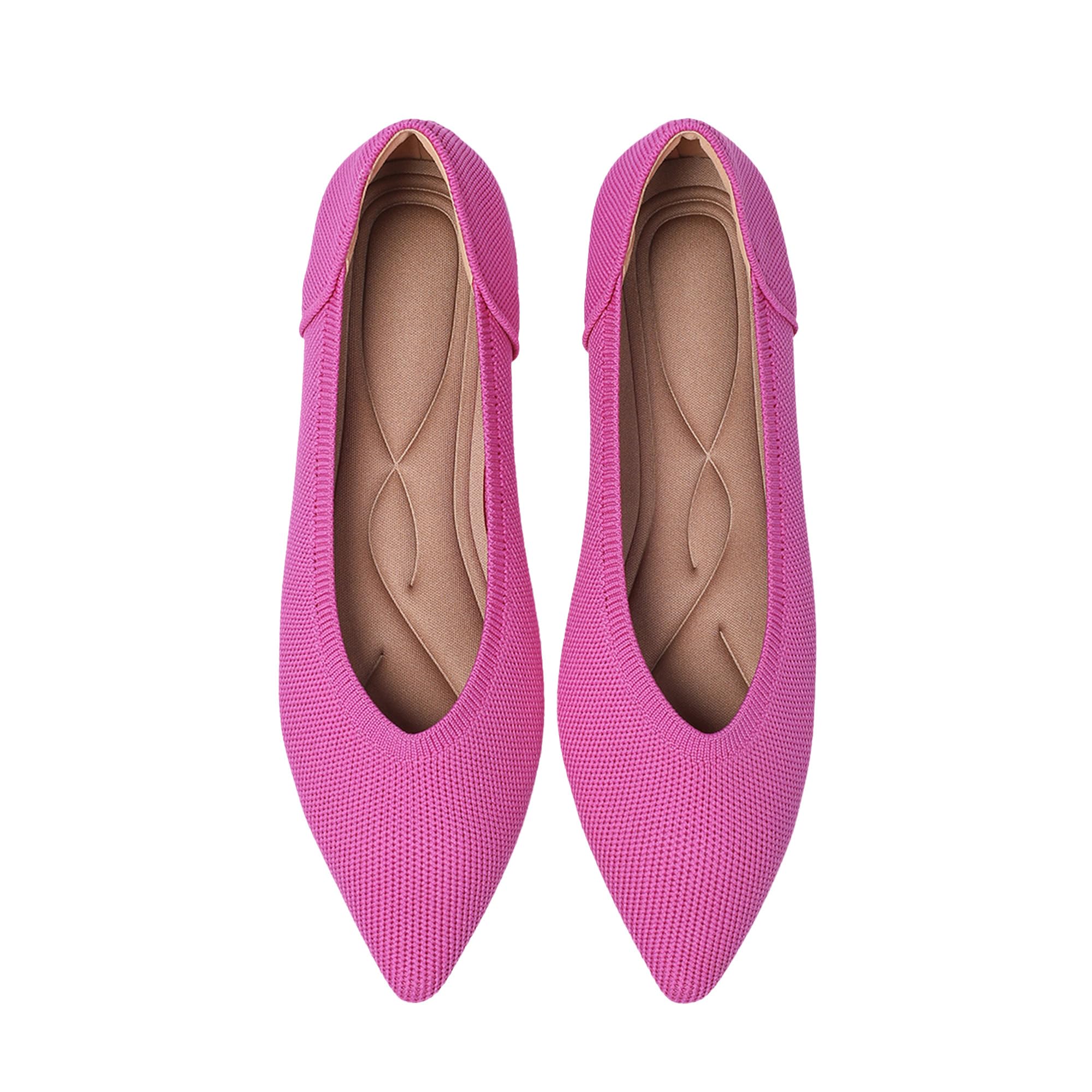 feabtonbd Women's Flats Shoes Pointed Toe Knit Ballet Comfortable Dressy Slip On Leopard Flat