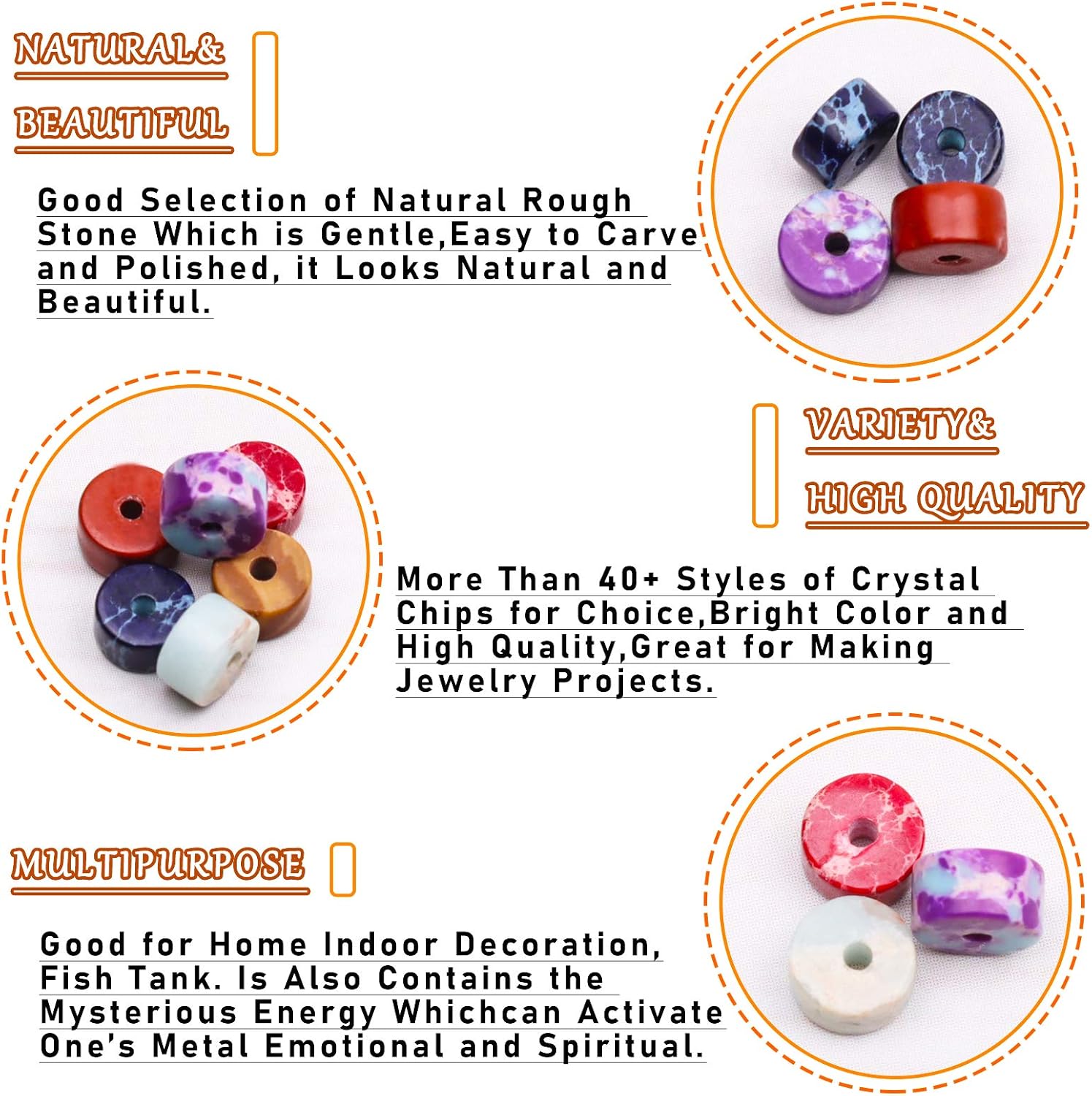 Natural Stone Heishi Beads for Necklace Making, 4 mm x 2 mm Small Flat Round Stone Loose Heishi Disc Gemstone Beads for Jewelry Making Craft Bracelet Earrings Necklace - Yellow Tiger Eye - Image 3