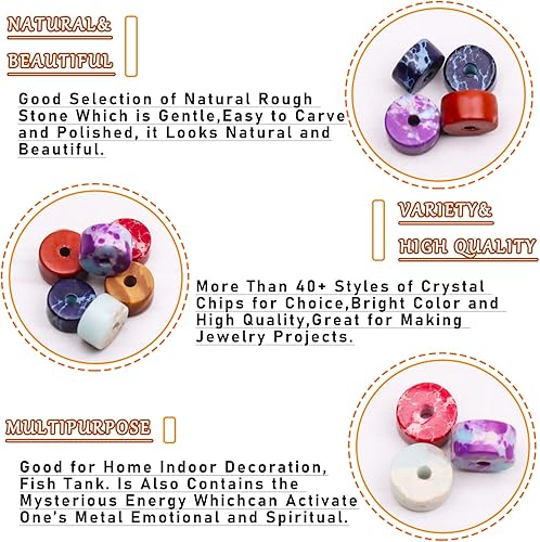 Miniatura 3 de Cuentas Heishi de piedra natural para hacer collares, 0.157 pulgadas x 0.079 pulgadas (0.157 in x 0.079 in), pequeñas piedras redondas planas