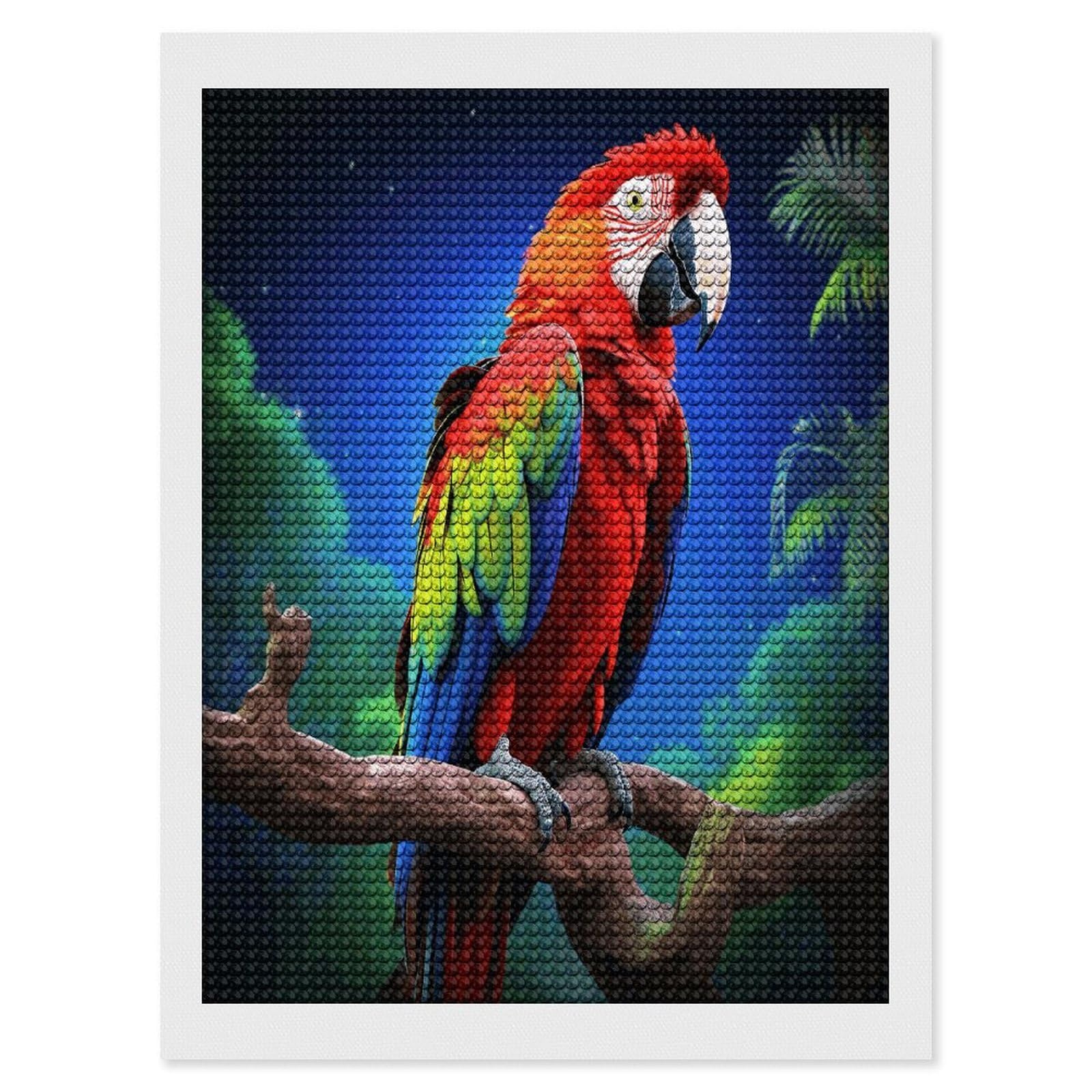 JTREHY Parrot Diamond Art Kits Personalized DIY Round Diamond Painting Kits for Beginner Full Drill Diamonds Dots Paintings for Adults Gem Art Crafts Home Decor