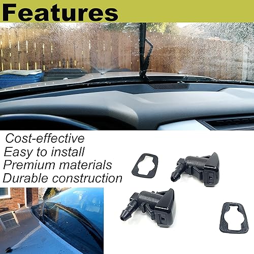 Miniatura 5 de Boquilla de lavado de parabrisas delantero de repuesto para Ford Focus 2007-2011 Ford Edge 2007-2010 Lincoln MKX 2007-2010 Kit de chorro de