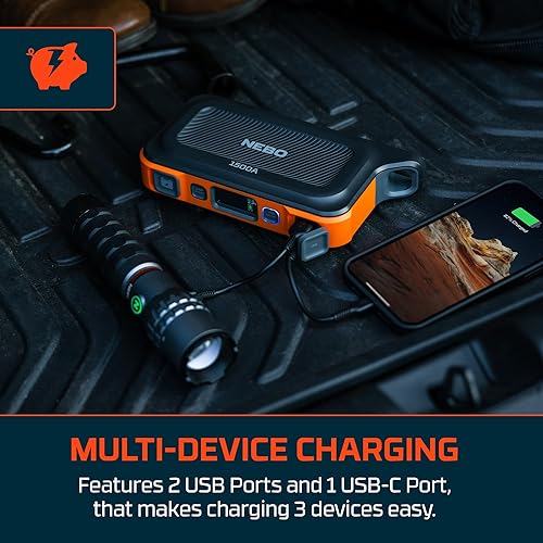 Miniatura 6 de NEBO Arrancador portátil de batería de coche de 1500 A  Fuente de alimentación de 29.9 Wh, reinicia camiones y SUV de 12 V, 30 aumentos de batería
