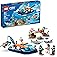 LEGO City Explorer Diving Boat 60377 Ocean Building Toy with Coral Reef, Mini-Submarine, 3 Minifigures and Manta Ray, Shark, 