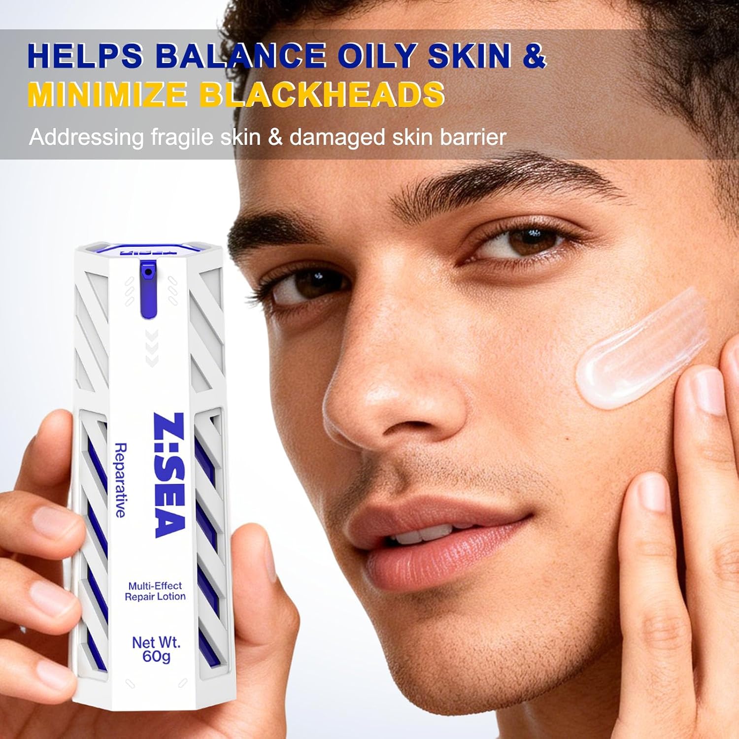 Hyaluronic Acid & Niacinamide Face Serum for Men with Vitamin B5, Ceramides & Collagen: Soothing Hydrating Gel for Redness, Dryness & Itching - Barrier Repair for Sensitive Skin - 2.03 fl oz - Image 4