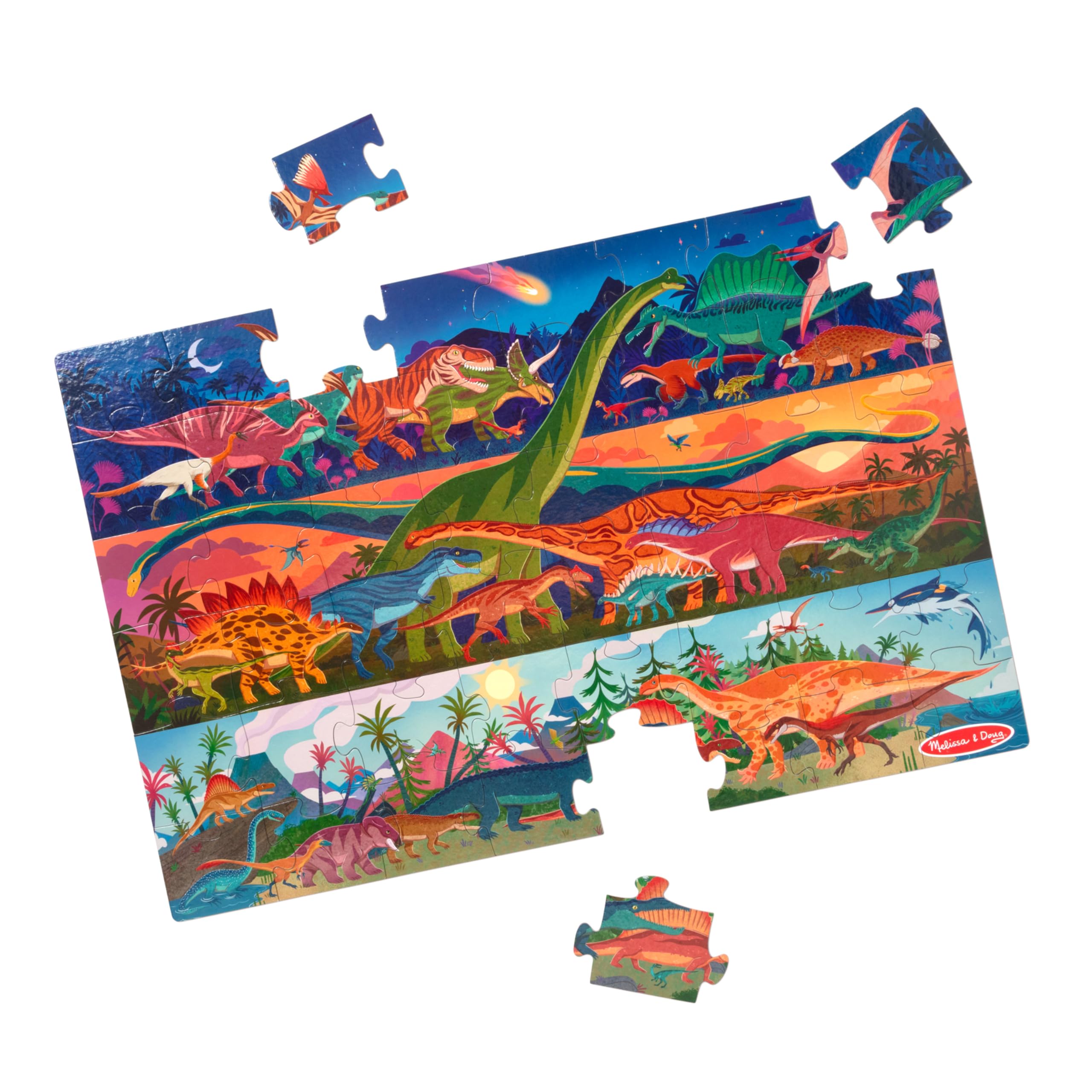 Melissa & Doug Dinosaurier-Bodenpuzzle, 48 Teile