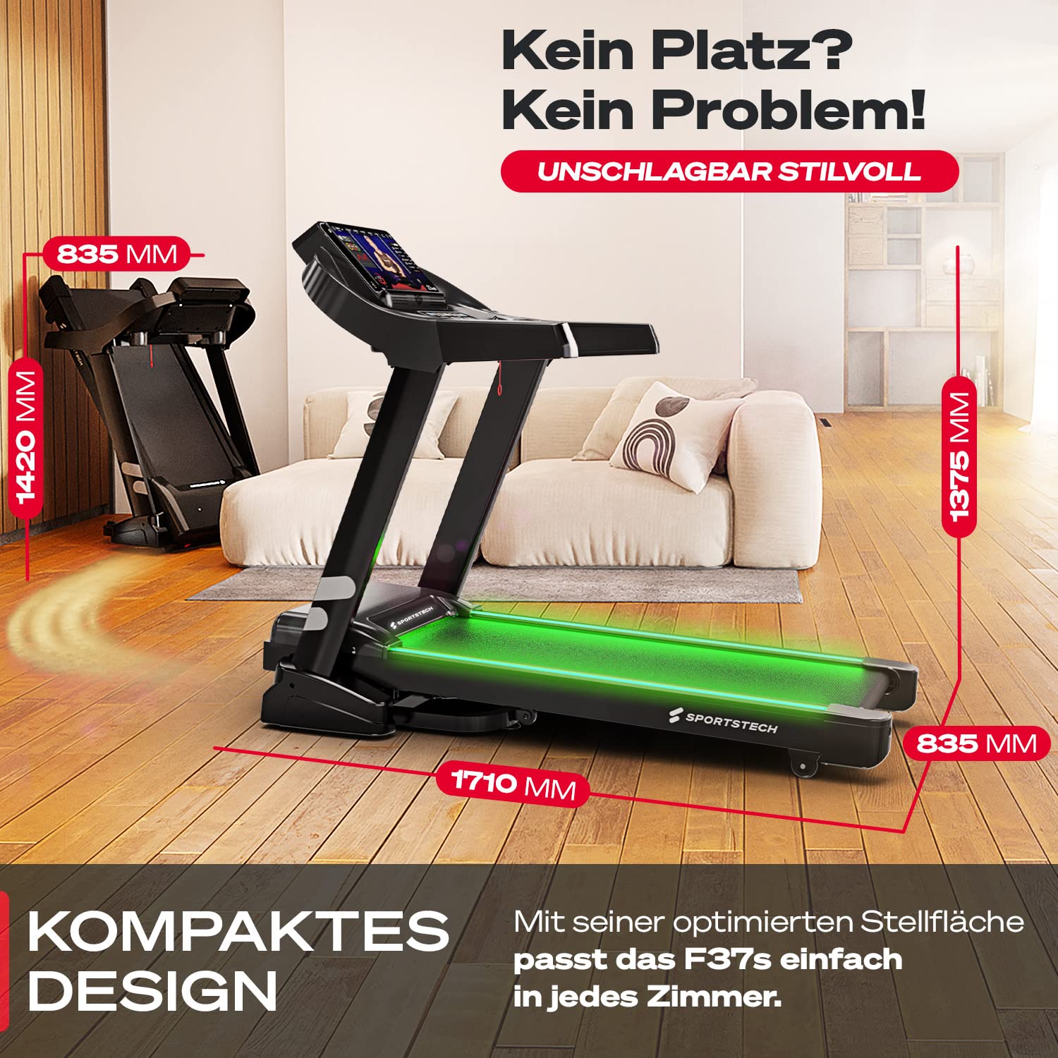 Tapis Roulant Pieghevole Sportstech F37 | 20 Km/h | 12 Programmi | App Multiplayer | TÜV/GS - Foto 9
