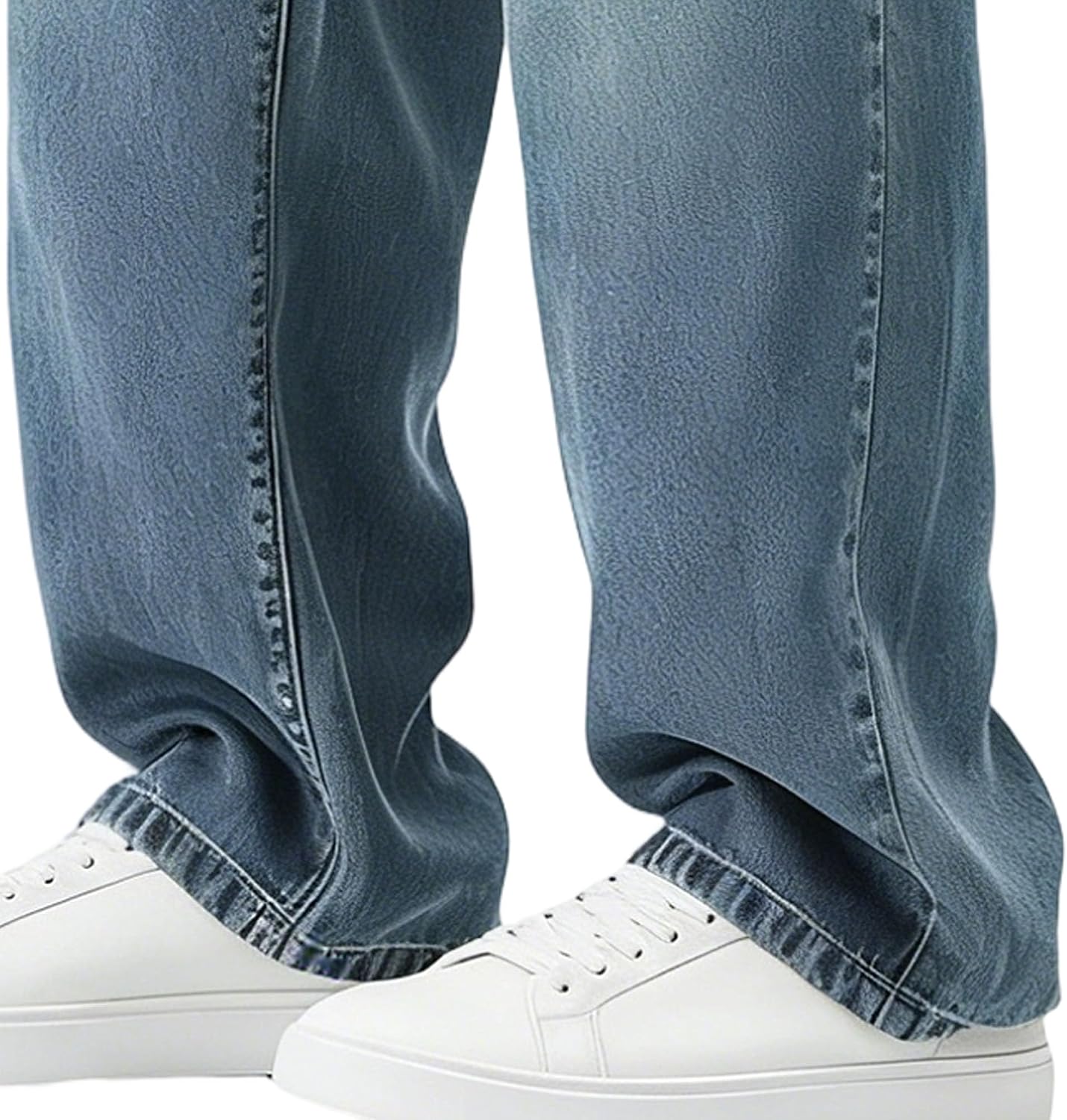 Men's Baggy Loose Fit Hip Hop Jeans Loose Fit Long Trousers Streetwear Vintage Wide Leg Skater Denim Pants