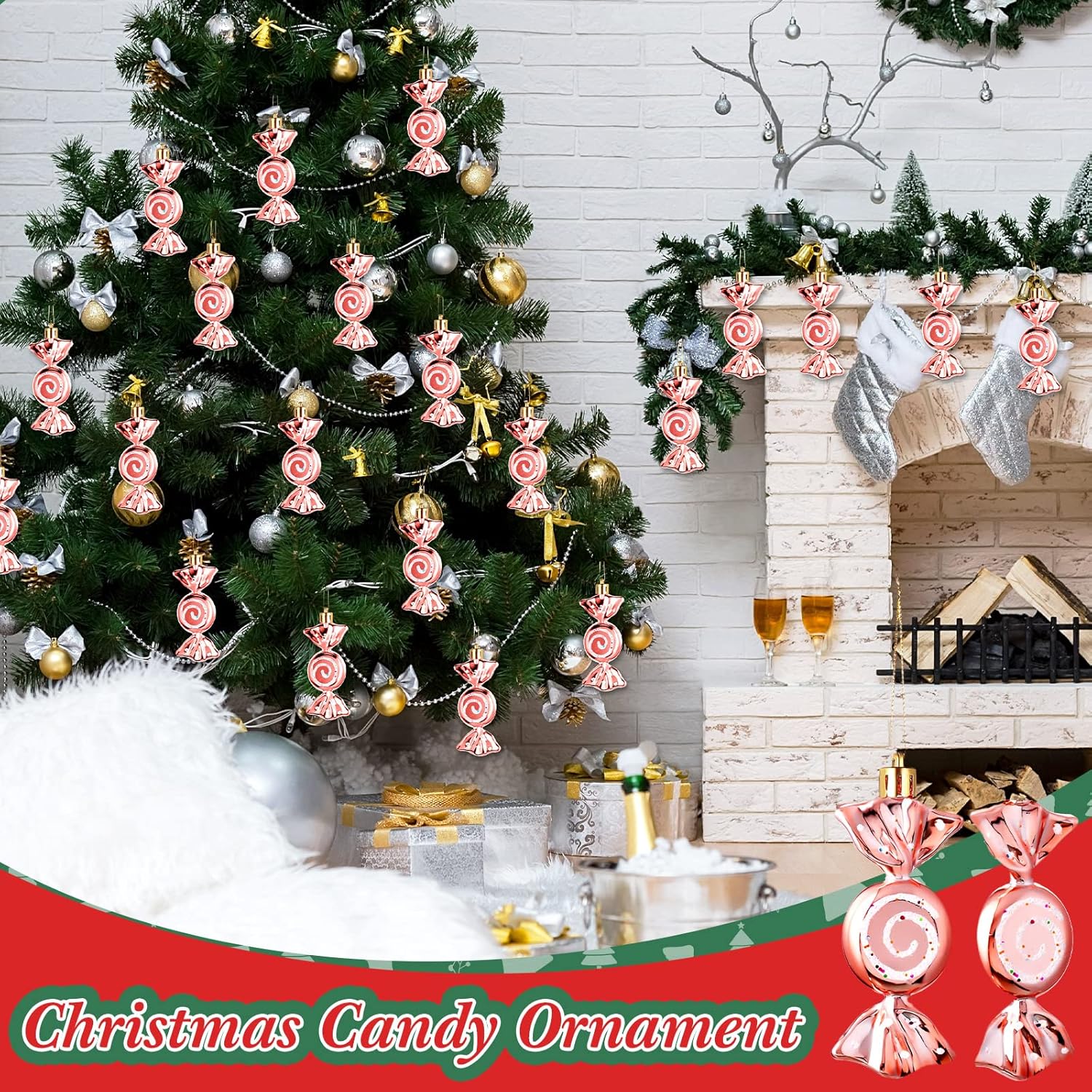 Threan Christmas Candy Cane Ornaments - Image 7