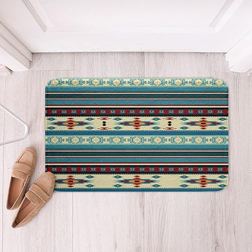 Miniatura 40 de Alfombra de área de decoración occidental, alfombra de baño azteca, vaquera, estilo vaquera, del suroeste, para niños y niñas, rústica, decoración