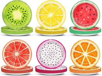 Wiooffen 80Pcs Fruit Paper Plates Disposable Summer Paper Plates 7Inch Fruit Themed Tableware Tutti Frutti Dessert Plate Disposable Dinnerware Decorations for Summer Party Supplies