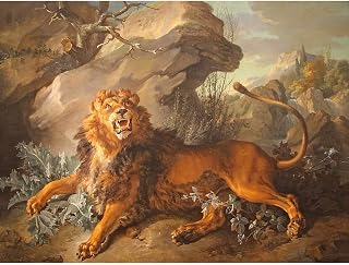 Wee Blue Coo Painting Allegory Ashanti Fable OUDRY Lion Spider Art Print Poster
