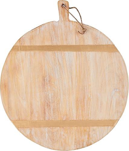 Mud Pie Tableros redondos con correa dorada, círculo 21 1/2 "x 18 1/2"