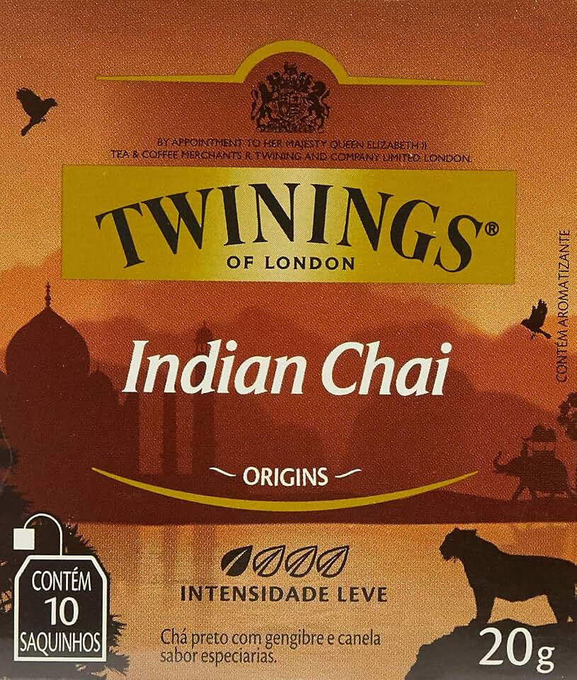 Twinings Chá Preto Indian Chai 20g (pacote de 10 saquinhos)